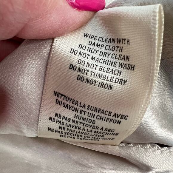 Blank NYC Size XL Faux Leather Vegan Zip Front Moto Jacket Cream Lined Edgy NWT - Picture 14 of 16